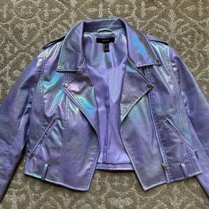 holographic leather jacket